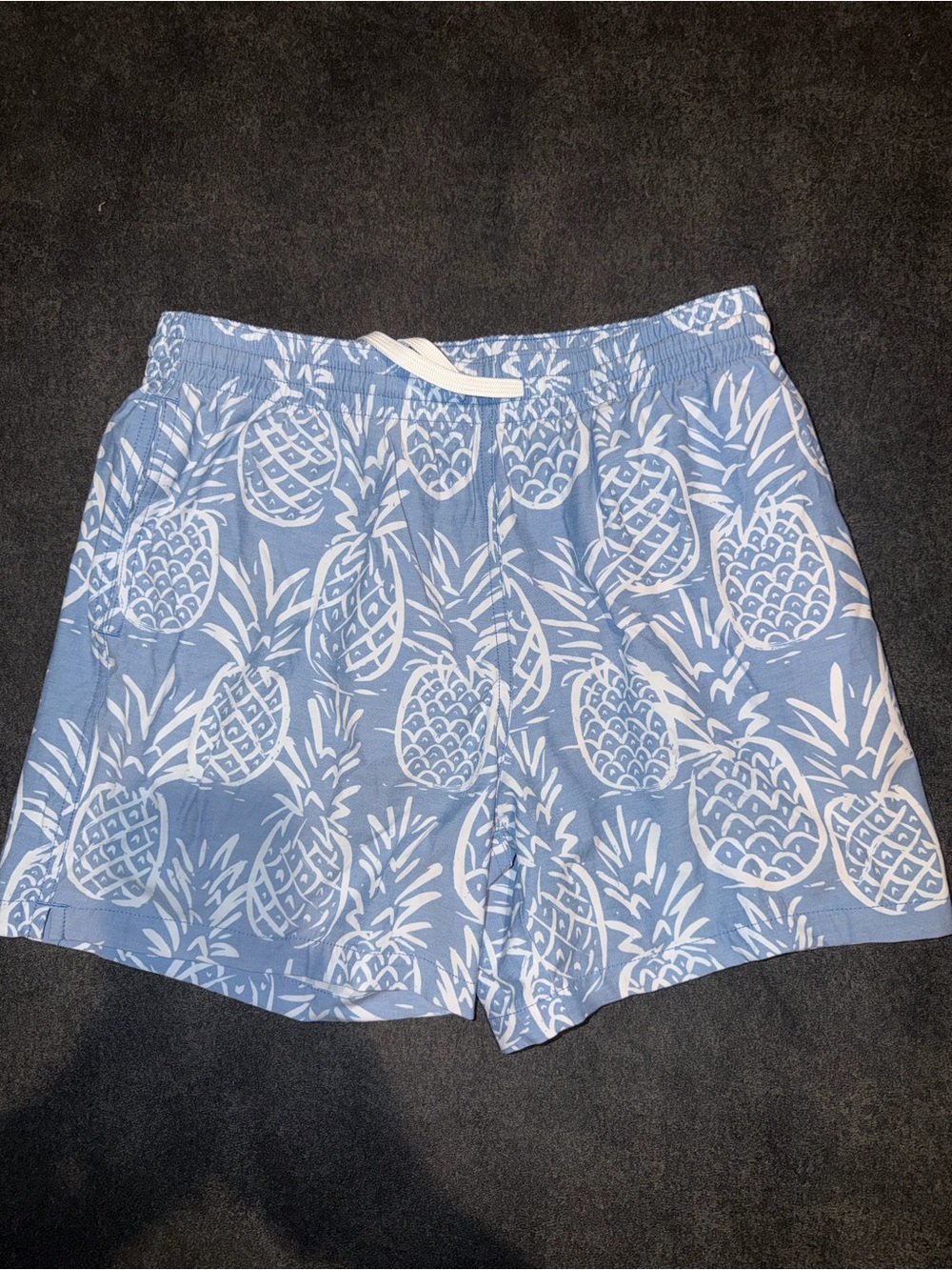 chubbies Light Blue & White Pineapple-Print Swim Shorts